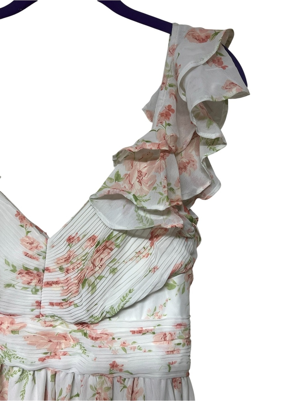 Birdie Grey Michelle chiffon maxi dress in whimsical blooms ruffle floral - Picture 10 of 13